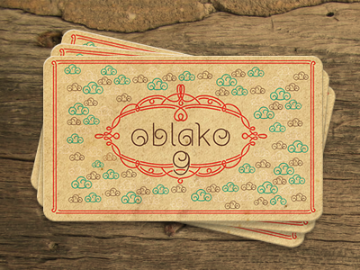 Oblako9 Logo v2 card concept logo retro vintage wood