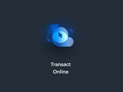 Transaction icon blue forms geometric gradient icon neon shadow