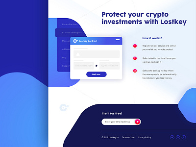 Landing page crypto security bitcoin bright contrast crypto feature illustration interface landing page secure vivid