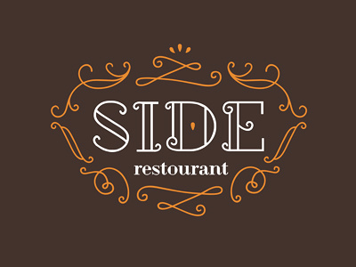 Side liebe logotype ornament restourant retro