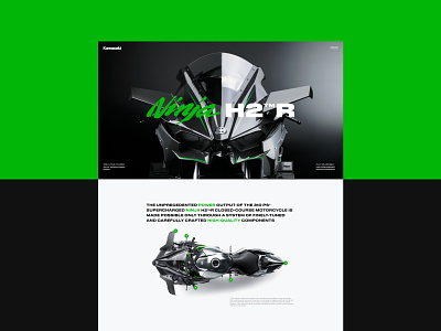 Kawasaki H2™R — concept for demonstration concept tilda ui ux webdesign