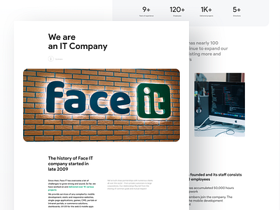 Landing page. About us page