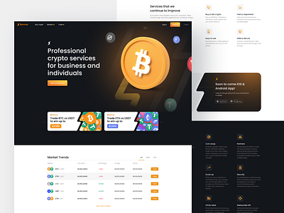 Landing page. Crypto Trading