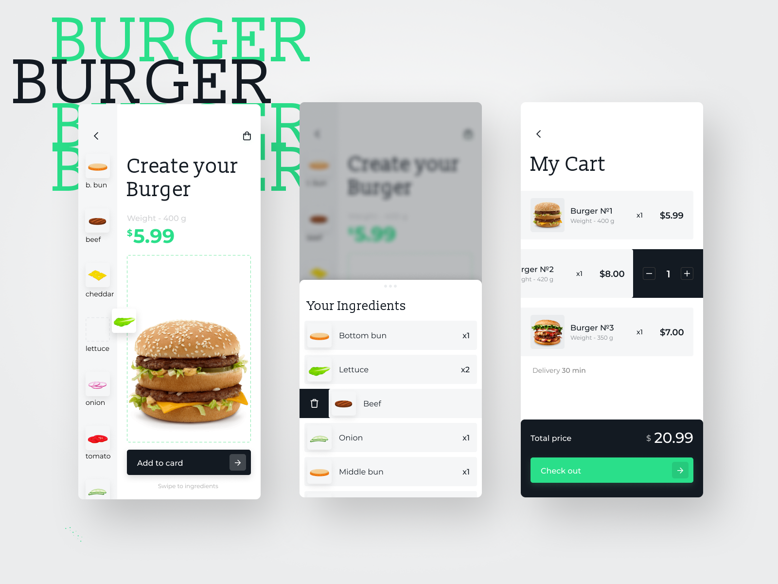 Food Mobile App. Create Your Burger by Demianenko Serhii on Dribbble