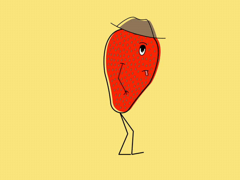 Animated Fruit - Strawberry 2d animation avatar gif
