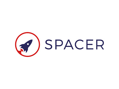 Spacer Logo blue brand branding circle connect cosmos design fire fly line logo logotype rocket simple space spacer spaceship start startup top