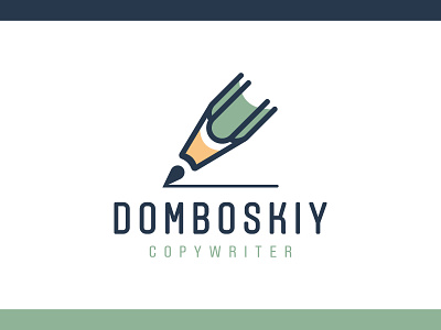Domboskiy Copywriter Logo agency author blog blogging book brand branding copywriter design line logo logotype pen pencil personal poet simple site text vector