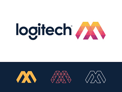 logitech MX v.2 agency brand branding concept design letter letter m letter x lettermark line logi logitech logo logo design logotype mx simple tech triangle