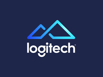 logitech MX v.3 agency blue brand branding concept connection design endless infinity letter letter mx line logitech logo logotype mountain mx redesign simple