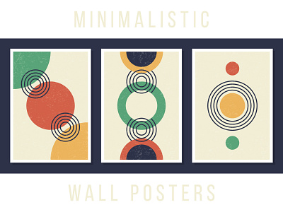 Minimalistic wall posters a4 paper boho circle contemporary contemporary art flat geometric grain illustration interior line minimalistic modern poster set simple wall wall art