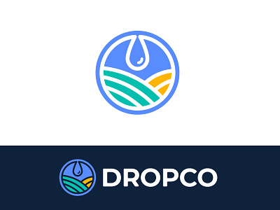 Dropco Logo agency brand branding circle design drop eco ecology farm field food garden green healthy line logo logotype rain simple water