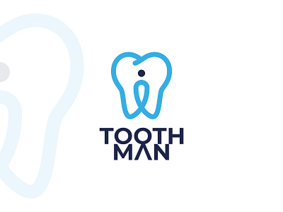 toothman logo blue brand branding brush clinic clinic logo dentist doctor line location logo logotype man medical medicine people pin simple tooth