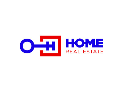 Home Real Estate Logo h home house key letter logo logotype real estate security