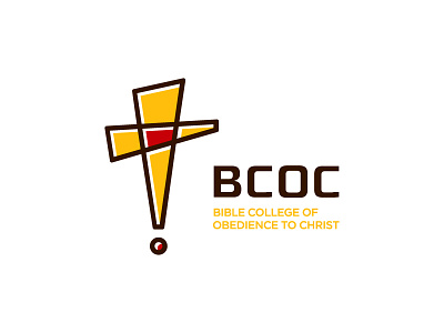 Bible College of Obedience to Christ alert bible christ christian church college cross direction dot god jesus line logo logotype outline study yellow