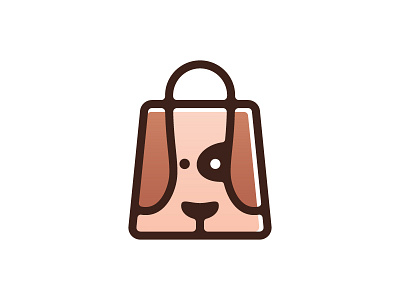 Pet Shop animal brown cabbage cute dog dog logo ear face head logotype package pet sale shop shop online store