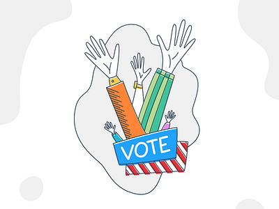 Vote Illustration character doodle elections finger five hand illustration line man up vote woman