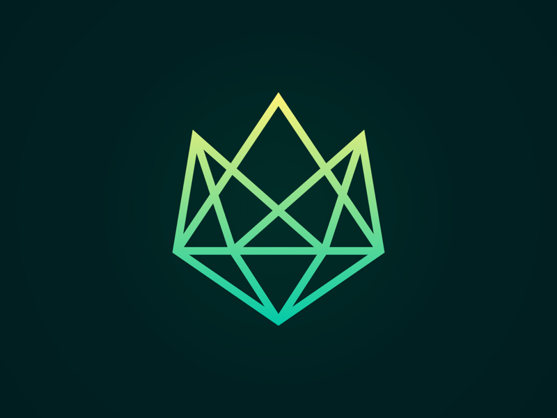 Mountain Gem rock green triangle polygonal poly symbol diamond luxury travel queen king crown line logotype logo gem mountain