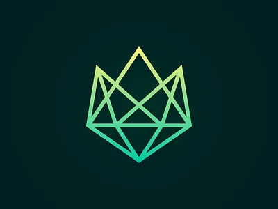 Mountain Gem crown diamond gem green king line logo logotype luxury mountain poly polygonal queen rock symbol travel triangle