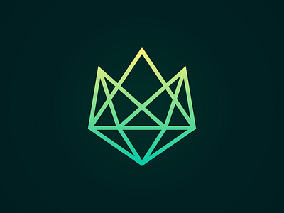 Mountain Gem crown diamond gem green king line logo logotype luxury mountain poly polygonal queen rock symbol travel triangle