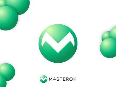 Masterok agressive ball circle design dot green letter letter m line logo logotype m logo master mega simple sphere sport