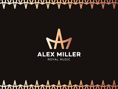 Alex Miller a crown design fashion gold king letter letter a letter m ligature line logo logotype luxury m personal queen royal simple top