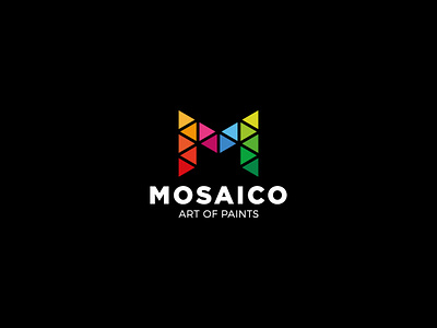 Mosaico - Letter M monogram art colorful letter letter m lettermark line logo logotype m mosaic paint poly polygonal triangle triangle logo