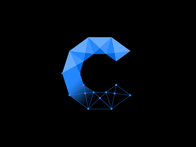 Connect v.3 blue circle connect connection design dot gradient letter letter c line logo logotype poly polygon shadow signal simple space tech technology