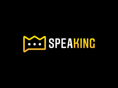 Speaking brand branding bubble chat clever concept conception crown dot idea king logo logotype message simple smart speak speaker speaking talk