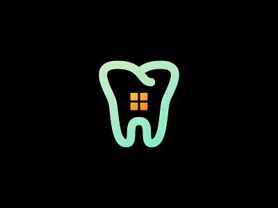 Home Dental agency brand branding dental dentist doctor home house line logo logotype medical medicine night real estate teeth vector windows