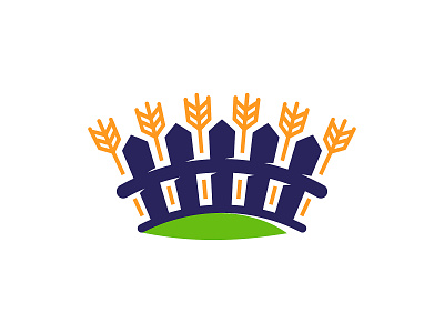 Village agriculture agro brand branding ear fence field garden horizon line logo logotype shadow sun village wheat