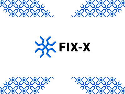 Fix-X blue brand branding fix fixed fixed gear letter letter x logo logotype pattern phone repair service spanner wrench x