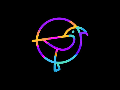 Weekly Warm-up | Parrot icon bird brand branding brush challenge circle line logo logotype paint painting parrot rainbow simple weekly challenge weekly warm up