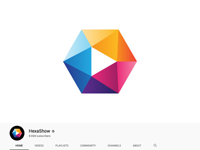 HexaShow Logo abstract brand branding channel colorful design direction hexa hexagon logo logotype movie play poly polygonal show simple video