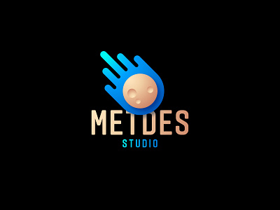 Metdes Animation Studio animation animations app blue brand branding circle dot dynamic logo logotype meteo meteor moon motion planet simple space star studio