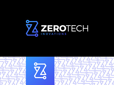 ZeroTech Logo blue brand branding connect digital dot endless infinity inovation letter letter z line logo logotype simple tech tech logo technology z zero