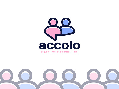 accolo logo acquaintance app chat chat app chatting communicate couple happy logo logotype love lovely man romantic sex smile talk woman