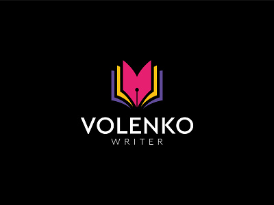 Volenko Writer Logo art book brand branding design logo logotype page pen pencil personal poem poet simple surname write writer writers