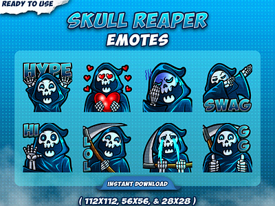 SKULL GRIM REAPER TWITCH EMOTES