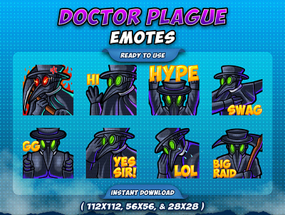 DOCTOR PLAGUE TWITCH EMOTES horror emotes