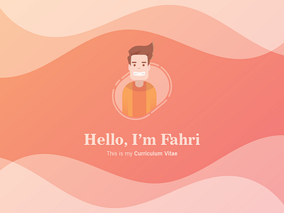 Hello, I'm Fahrie curriculum flat identity personal portraits project promotion resume self vector visual vitae