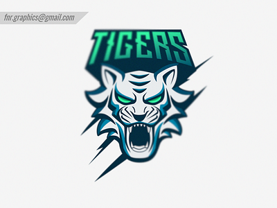 Tigers Esports Logo blue character design esports logo esportslogo green head logo head mascot illustration illustrations light blue logo mascot portraits tigers