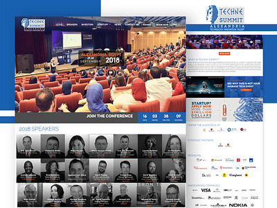 TechneSummit blue conference event front end home page landing page summit techne technesummit ui ux web web page website