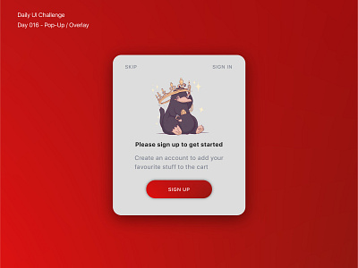 Day 016 - Pop-Up / Overlay dailyui design ui vector