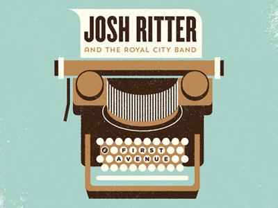 Typewriter 2 gig josh ritter poster silk screen typewriter