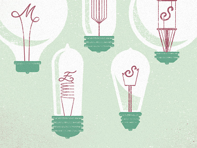 Light Bulbs illustration light bulb poster