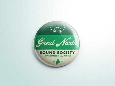 Great North Sound Society button maine tourism vintage