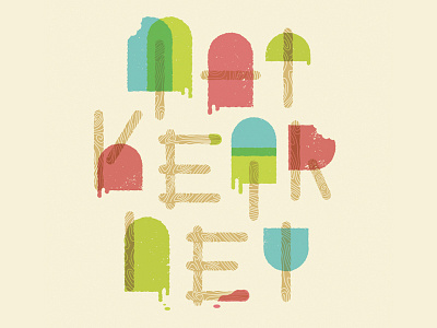 Popsicle Type hand lettering illustration summer texture type