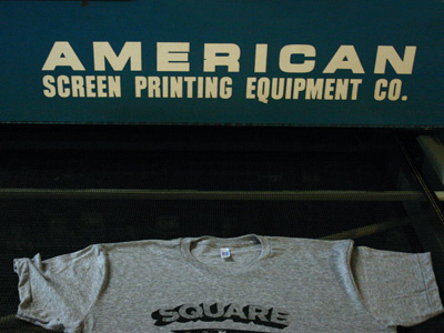 SQUARE printing screen print square records t shirt