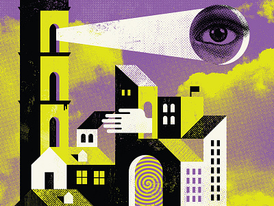 Thursdaze buildings city eye illustration psychedelic