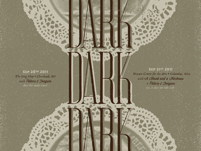 DDD dark dark dark gig poster silk screen